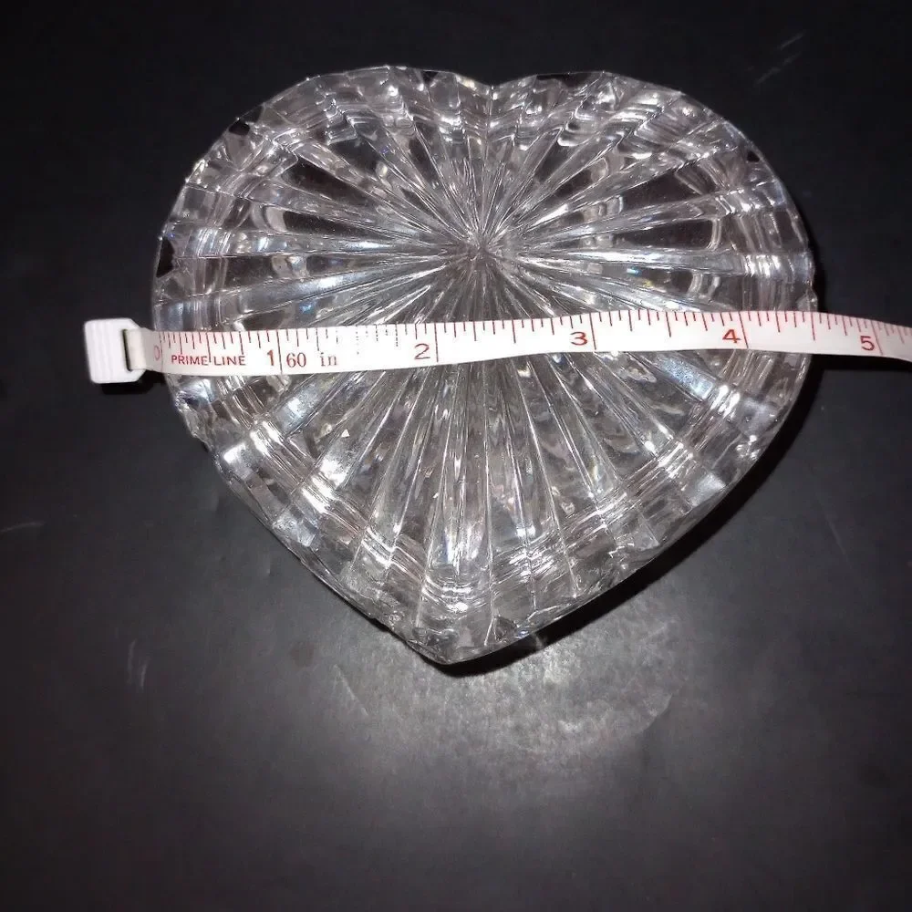❤️ Vintage Crystal Heart Covered Trinket Jewelry Dish